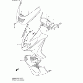 Схема вузла: Передній обтічник (Model k2) для Suzuki AN400 Burgman (EU analogue of SkyWave)
