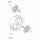 Схема узла: Переднее колесо для Suzuki SV1000
