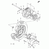 Схема вузла: Заднє колесо Suzuki LS650 Savage