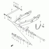 Схема вузла: Задній важіль підвіски (Model k1 e71) для Suzuki TS185
