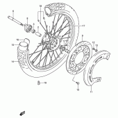Схема вузла: Переднє колесо Suzuki DR650 DR650RSE