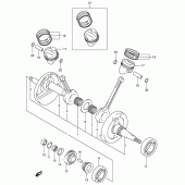 Схема вузла: Колінчастий вал & Поршень для Suzuki VL125 Intruder LC