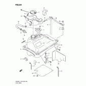 Схема вузла: Паливний бак (An400l1 e33) для Suzuki AN400 Burgman (EU analogue of SkyWave)