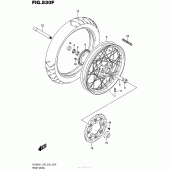 Схема вузла: Переднє колесо (Dl650Xal7 E33) для Suzuki DL650 V-Strom