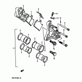 Схема узла: Передний тормозной суппорт для Suzuki GSX-R1100