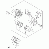 Схема вузла: Передні гальмівні супорти для Suzuki VS1400 Boulevard S83