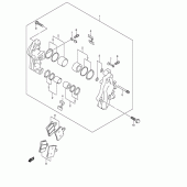 Схема вузла: Передній гальмівний супорт для Suzuki AN400 Burgman (EU analogue of SkyWave)