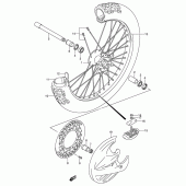 Схема вузла: Переднє колесо (Model k1/k2/k3/k4) для Suzuki RM250