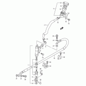 Схема вузла: Задній гальмівний циліндр Suzuki DR250