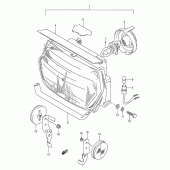 Схема узла: Фара (Model j/k/l/m/n) для Suzuki GSX600 Katana