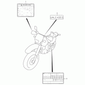 Схема вузла: Інформаційні наклейки (Model k4/k5 e24) для Suzuki DR650 DR650SE