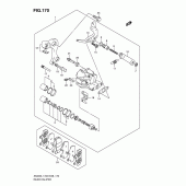 Схема вузла: Задній гальмівний супорт (An400l1 e33) для Suzuki AN400 Burgman (EU analogue of SkyWave)