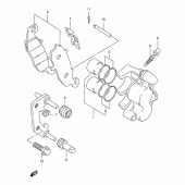 Схема узла: Передний тормозной суппорт для Suzuki GSX750 Katana