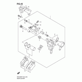 Схема вузла: Задній гальмівний супорт (Model k7) для Suzuki RM-Z250