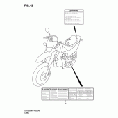 Схема вузла: Інформаційні наклейки для Suzuki DR125
