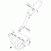 Схема вузла: Вихлопна система для Suzuki GSF650 Bandit S