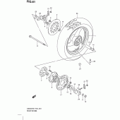 Схема узла: Заднее колесо для Suzuki GS500