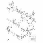 Схема узла: Копирный вал & Вилки & Вал переключения для Suzuki GSX600 Katana