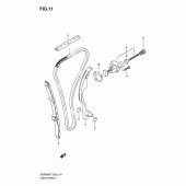 Схема вузла: Ланцюг ГРМ & Натягувач & Заспокоювач для Suzuki GSF650 Bandit S