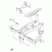 Схема вузла: Задній важіль підвіски для Suzuki DR125