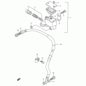 Схема вузла: Передній гальмівний циліндр Suzuki DR650 DR650SE