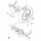 Схема вузла: Заднє колесо Suzuki GS500
