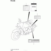 Схема вузла: Інформаційні наклейки (Vl1500Bl4 E33) для Suzuki VL1500 Boulevard C90 BOSS