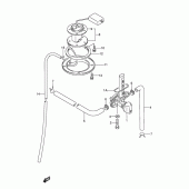 Схема узла: Топливный кран (Gsx600fl/fm e22, model l/m/n/p/r/s) для Suzuki GSX600 Katana