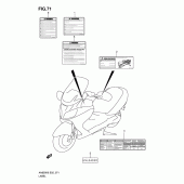 Схема вузла: Інформаційні наклейки для Suzuki AN650 Burgman (EU analogue of SkyWave)