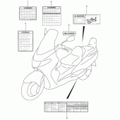 Схема вузла: Інформаційні наклейки (Model y) для Suzuki AN400 Burgman (EU analogue of SkyWave)