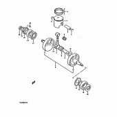 Схема узла: Коленчатый вал & Поршень для Suzuki TS250
