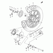 Схема вузла: Заднє колесо Suzuki TS125