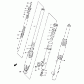 Схема узла: Передняя вилка (Model l/m/n/p) для Suzuki DR350