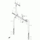 Схема вузла: Передній гальмівний шланг Suzuki GSX750 Katana