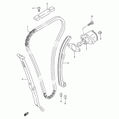Схема вузла: Ланцюг ГРМ & Натягувач & Заспокоювач Suzuki GSX250 Across