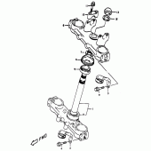 Схема вузла: Рульова траверса для Suzuki DR350