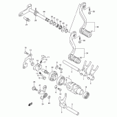 Схема узла: Копирный вал & Вилки & Вал переключения (Note) для Suzuki DR-Z400 DR-Z400E