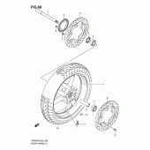 Схема узла: Переднее колесо (See note) для Suzuki SV650