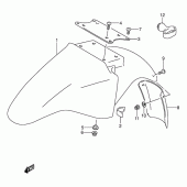 Схема узла: Переднее крыло (Model t) для Suzuki GS500