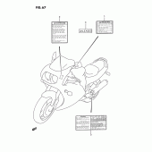 Схема вузла: Інформаційні наклейки для Suzuki GSX-R750