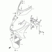 Схема вузла: Передній обтічник (Model k3/k4) для Suzuki AN400 Burgman (EU analogue of SkyWave)
