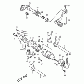 Схема вузла: Копірний вал & Вилки & Вал перемикання для Suzuki DR350