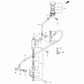 Схема вузла: Задній гальмівний циліндр (Model k1/k2) для Suzuki RM125