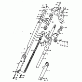 Схема вузла: Вилка передньої осі для Suzuki TS125