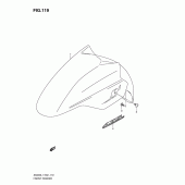 Схема вузла: Переднє крило (An400al1 e19) ​​для Suzuki AN400 Burgman (EU analogue of SkyWave)