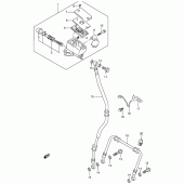 Схема вузла: Передній гальмівний шланг Suzuki GSX1300 Hayabusa