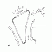 Схема вузла: Ланцюг ГРМ & Натягувач & Заспокоювач Suzuki DR250