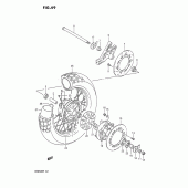 Схема вузла: Заднє колесо Suzuki DR650 DR650R