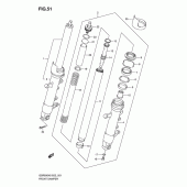 Схема вузла: Передня вилка (Model k6/k7) для Suzuki GSR600