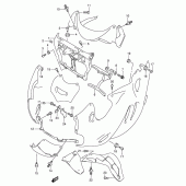 Схема вузла: Кріпильний елемент переднього обтічника для Suzuki GSX600 Katana